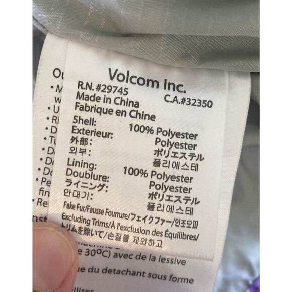 Volcom Nimbus Team Fit Hooded Ski Jacket Coat Size Medium Men’s Purple Full Zip - Picture 4 of 9